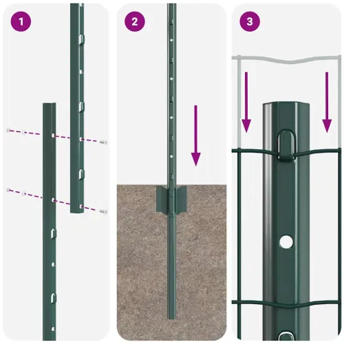 Euro ograda s postom 10 x 1,2 m Čelik premazan PVC-om Zelena - Zelena ograda 10 x 1,2 m (mreža 5 x 10 cm) Cijena