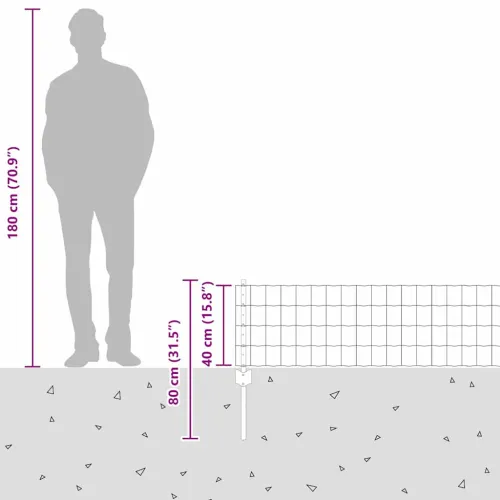 Euro ograda s postom 10 x 0,4 m Čelik premazan PVC-om Zelena - Zelena Ograda 10 x 0,4 m (mreža 7,5 x 10 cm) Cijena