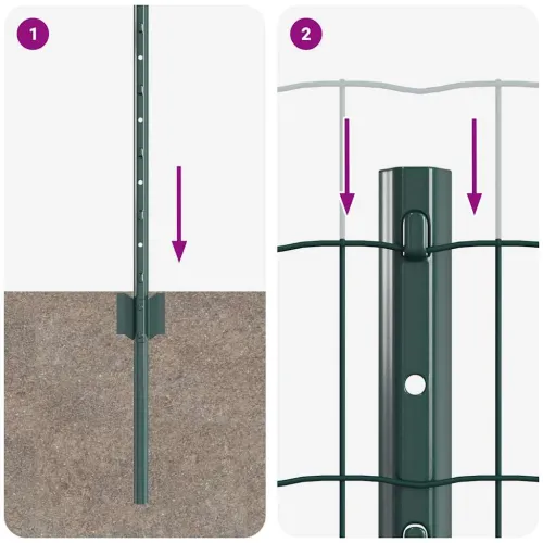Euro ograda s postom 10 x 0,8 m Čelik premazan PVC-om Zelena - Zelena Ograda 10 x 0,8 m (mreža 7,5 x 10 cm) Cijena