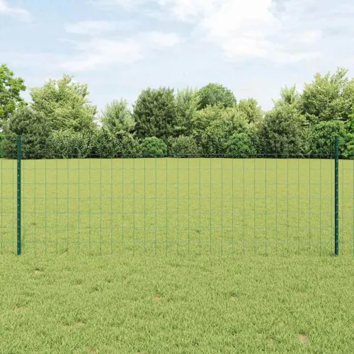 Euro ograda s postom 10 x 0,8 m Čelik premazan PVC-om Zelena - Zelena Ograda 10 x 0,8 m (mreža 7,5 x 10 cm) Cijena