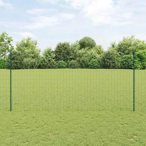 Euro ograda s postom 10 x 1,6 m Čelik premazan PVC-om Zelena - Zelena 10 x 1,6 m ograda (mreža 7,5 x 10 cm) Cijena