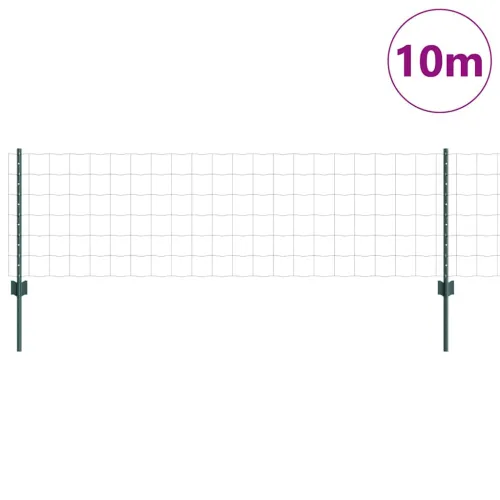 Euro ograda s postom 10 x 0,6 m Čelik premazan PVC-om Zelena - Zelena ograda 10 x 0,6 m (mreža 10 x 10 cm) Cijena