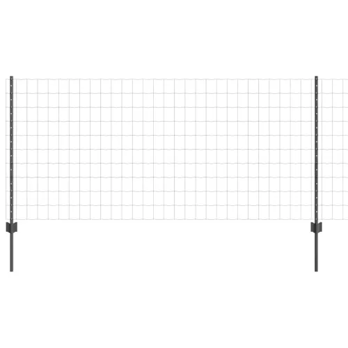 Euro ograda s postom 10 x 1 m Čelik premazan PVC-om Siva Mreža - Siva Ograda 10 x 1 m (mreža 7,5 x 10 cm) Cijena