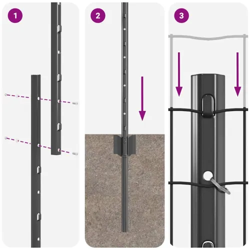 Euro ograda s postom 10 x 1,4 m Čelik premazan PVC-om Siva - Siva Ograda 10 x 1,4 m (mreža 10 x 10 cm) Cijena