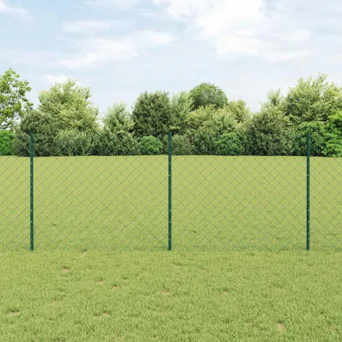 Ograda od lančanih veza s postovima 10 x 1 m Zelena Mreža - Zelena Ograda 10 x 1 m (mreža 6 x 6 cm) Cijena