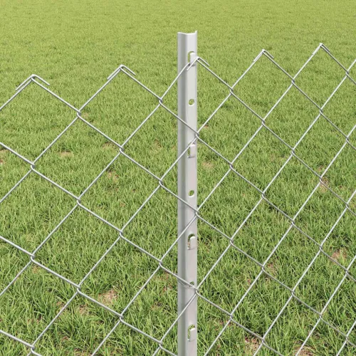 Ograda od lančanih veza s postovima 10 x 0,6 m Pocinčani čelik - Pocinčani čelik Ograda 10 x 0,6 m (mreža 6 x 6 cm) Cijena