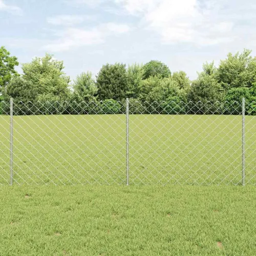 Ograda od lančanih veza s postovima 10 x 0,8 m Pocinčani čelik - Pocinčani čelik 10 x 0,8 m ograda (6 x 6 cm mreža) Cijena