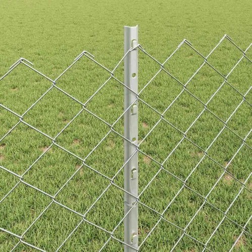 Ograda od lančanih veza s postovima 10 x 0,8 m Pocinčani čelik - Pocinčani čelik 10 x 0,8 m ograda (6 x 6 cm mreža) Cijena