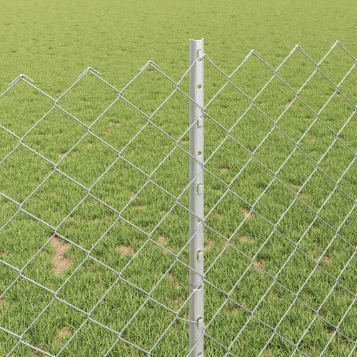 Ograda od lančanih veza s postovima 10 x 1 m Pocinčani čelik - Pocinčani čelik Ograda 10 x 1 m (mreža 6 x 6 cm) Cijena