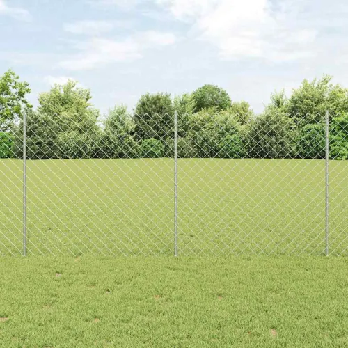 Ograda od lančanih veza s postovima 10 x 1,2 m Pocinčani čelik - Pocinčani čelik 10 x 1,2 m ograda (mreža 6 x 6 cm) Cijena