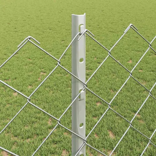 Ograda od lančanih veza s postovima 10 x 1,2 m Pocinčani čelik - Pocinčani čelik 10 x 1,2 m ograda (mreža 6 x 6 cm) Cijena