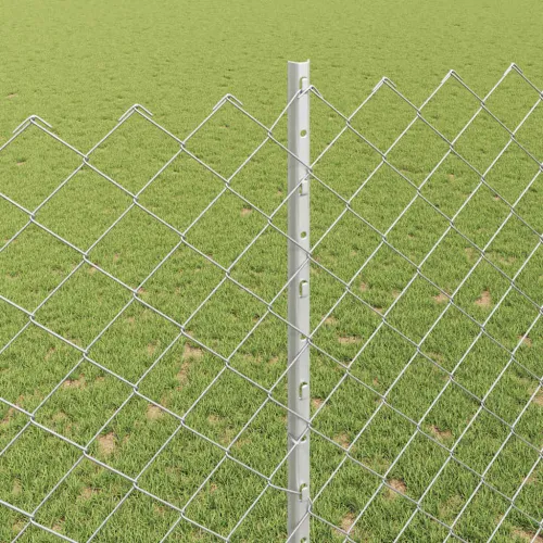 Ograda od lančanih veza s postovima 10 x 1,5 m Pocinčani čelik - Pocinčani čelik 10 x 1,5 m ograda (mreža 6 x 6 cm) Cijena