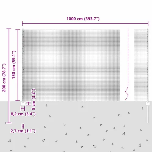 Zatvorena žičana ograda s postovima 10 x 1,5 m Pocinčani čelik - Pocinčani čelik 10 x 1,5 m ograda (mreža 1,9 x 1,9 cm) Cijena