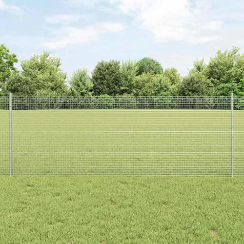 Zatvorena žičana ograda s postovima 50 x 0,8 m Pocinčani čelik - Pocinčani čelik 50 x 0,8 m ograda (mreža 1,6 x 1,6 cm) Cijena