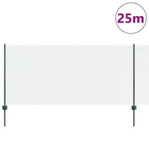 Zatvorena žičana ograda s postovima 25 x 1 m Pocinčani čelik - Zelena 25 x 1 m ograda (mreža 1,2 x 1,2 cm) Cijena