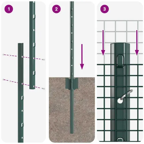 Zatvorena žičana ograda s postovima 25 x 1,6 m Zelena Mreža - Zelena 25 x 1,6 m ograda (mreza 1,2 x 1,2 cm) Cijena