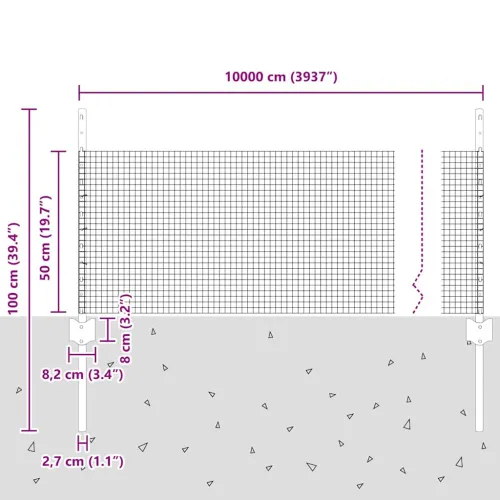 Zatvorena žičana ograda s postovima 100 x 0,5 m Zelena Mreža - Zelena 100 x 0,5 m ograda (mreža 1,6 x 1,6 cm) Cijena