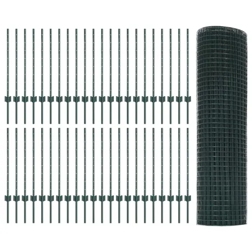 Zatvorena žičana ograda s postovima 100 x 0,8 m Zelena Mreža - Zelena 100 x 0,8 m ograda (mreža 1,9 x 1,9 cm) Cijena