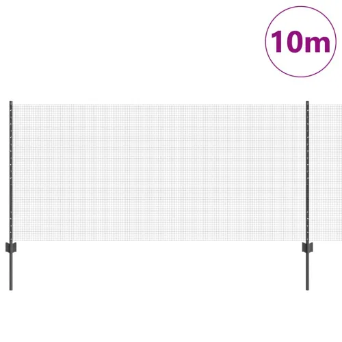 Zatvorena žičana ograda s postovima 10 x 1 m Pocinčani čelik - Siva Ograda 10 x 1 m (mreža 1,2 x 1,2 cm) Cijena
