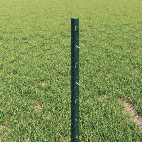 Heksagonalna ograda s stubom 10 x 0,4 m Čelik premazan PVC-om - Zelena ograda 10 x 0,4 m (mreža širine 2,5 cm) Cijena