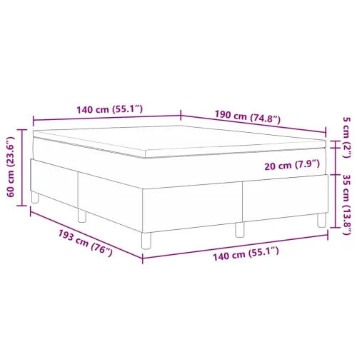 Box spring krevet Krema i bijela 140 x 190 cm - Krema 140 x 190 cm Cijena