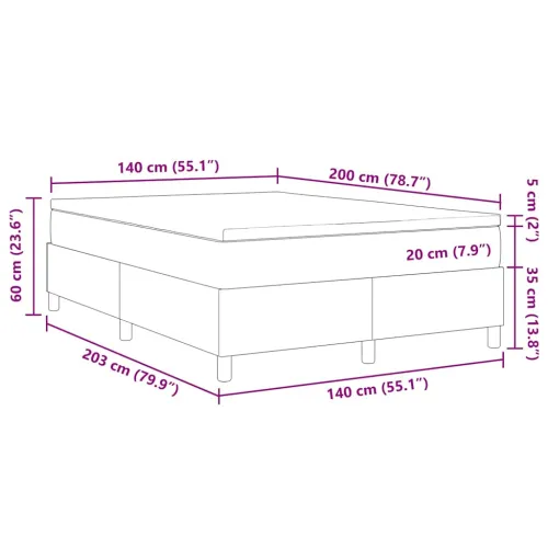 Box spring krevet Plava i bijela 140 x 200 cm - Plava 140 x 200 cm Cijena