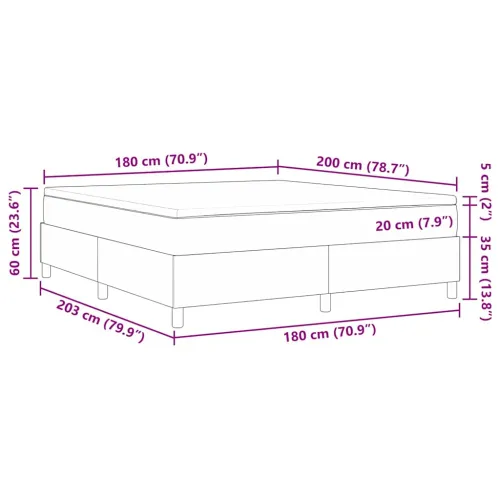 Box spring krevet Krema i bijela 180 x 200 cm - Krema 180 x 200 cm Cijena