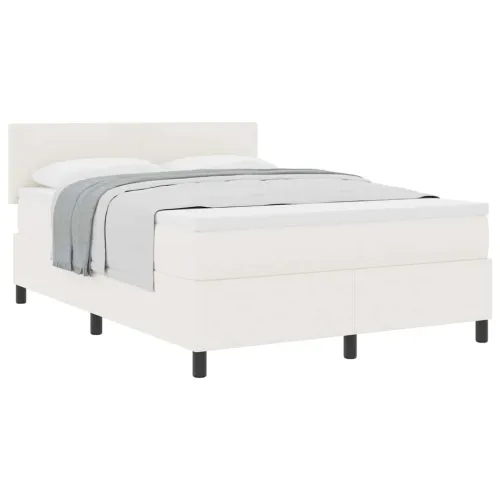 Box spring krevet s uzglavljem Krema i bijela 160 x 200 cm - Krema 160 x 200 cm Nizak uzglavlju Cijena