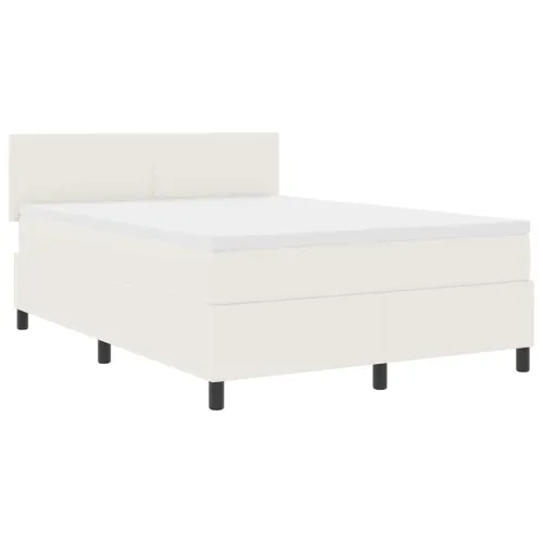 Box spring krevet s uzglavljem Krema i bijela 160 x 200 cm - Krema 160 x 200 cm Nizak uzglavlju Cijena