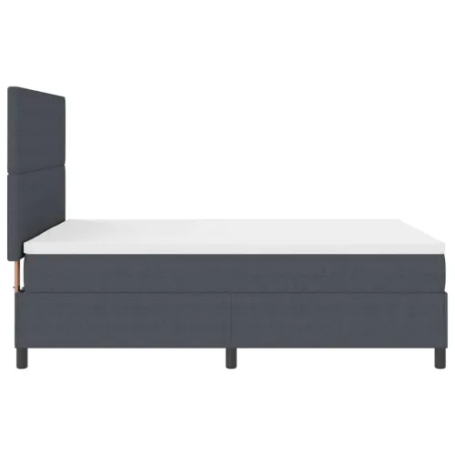 Box spring krevet Tamno siva i bijela 140 x 190 cm - Tamno siva 140 x 190 cm Visoki uzglavlje Cijena