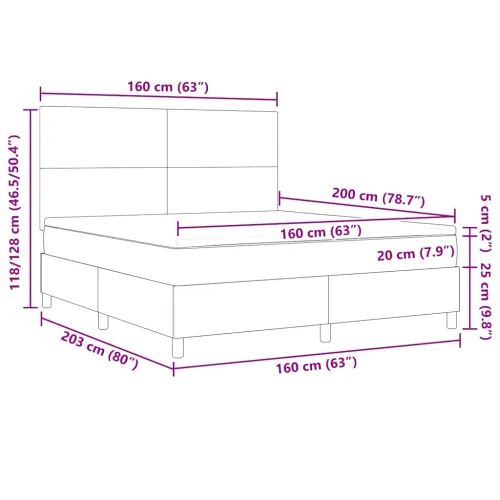 Box spring krevet s uzglavljem Krema i bijela 160 x 200 cm - Krema 160 x 200 cm Visoki uzglavlje Cijena