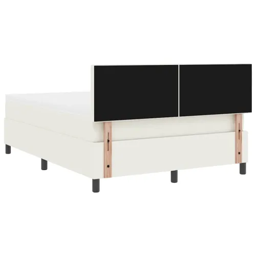 LED Box Spring Krevet s uzglavljem Krema i bijela 160 x 200 cm - Krema 160 x 200 cm Nizak uzglavlju Cijena