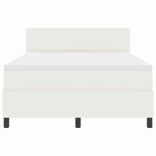 LED Box Spring Krevet s uzglavljem Krema i bijela 160 x 200 cm - Krema 160 x 200 cm Nizak uzglavlju Cijena