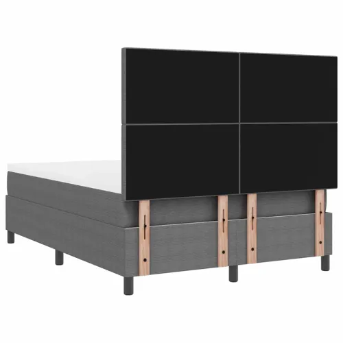 LED Box Spring Krevet Svijetlo siva i bijela. 140 x 190 cm - Svjetlosiva 140 x 190 cm Visoki uzglavlje Cijena