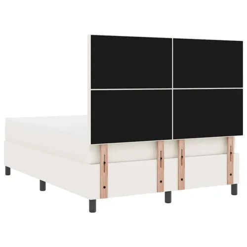 LED Box Spring Krevet s uzglavljem Krema i bijela 160 x 200 cm - Krema 160 x 200 cm Visoki uzglavlje Cijena