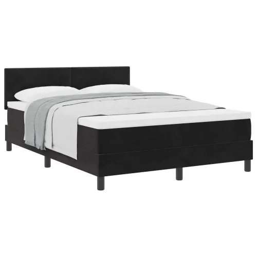 Box spring krevet s uzglavljem Crna 160 x 200 cm Baršun - Crna 160 x 200 cm Prošiveno gumbima Cijena