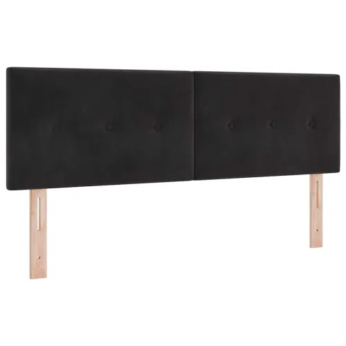 Box spring krevet s uzglavljem Crna 160 x 200 cm Baršun - Crna 160 x 200 cm Prošiveno gumbima Cijena