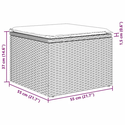 Sjedeća garnitura za vrt 8 kom. Crna poliratan - Crna sa stolom Cijena