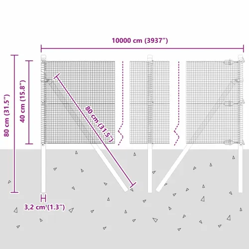 Zavarena žičana ograda za fiksaciju 100 x 0,4 m Siva Mreža - 100 x 0,4 m (mreža 1,2 x 1,2 cm) Siva Cijena