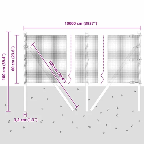 Zavarena žičana ograda za fiksaciju 100 x 0,6 m Siva Mreža - 100 x 0,6 m (mreža 1,2 x 1,2 cm) Siva Cijena