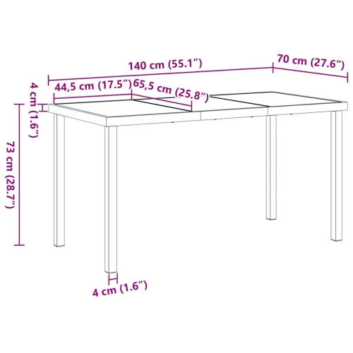 Vrtni set za objed 5 kom. Crna Čelik s prahom premazan - Crna 4 sjedala 140 cm Cijena