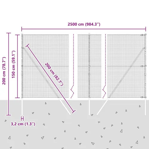 Zavarena žičana ograda za fiksaciju 25 x 1,5 m Siva Mreža - 25 x 1,5 m (mreža 2,5 x 2,5 cm) Siva Cijena