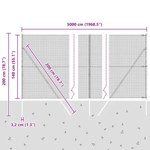 Zavarena žičana ograda za fiksaciju 50 x 1,4 m Siva Mreža - 50 x 1,4 m (mreža 1,6 x 1,6 cm) Siva Cijena