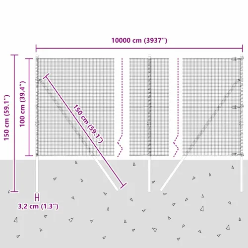 Zavarena žičana ograda za fiksaciju 100 x 1 m Siva Mreža - 100 x 1 m (mreža 1,6 x 1,6 cm) Siva Cijena
