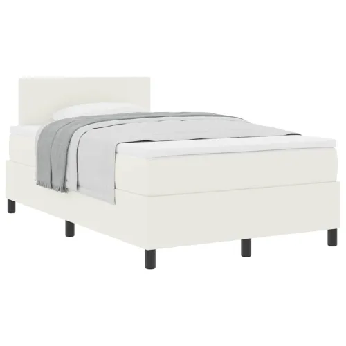 Box spring krevet s uzglavljem Krema i bijela 120 x 190 cm - Krema 120 x 190 cm Nizak uzglavlju Cijena