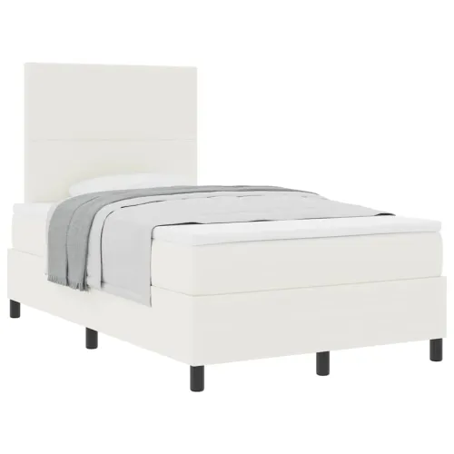 Box spring krevet s uzglavljem Krema i bijela 120 x 190 cm - Krema 120 x 190 cm Visoki uzglavlje Cijena