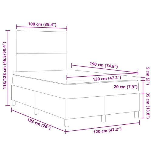 Box spring krevet s uzglavljem Krema i bijela 120 x 190 cm - Krema 120 x 190 cm Visoki uzglavlje Cijena