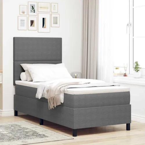 LED Box Spring Krevet Svijetlo siva i bijela. 80 x 200 cm - Svjetlosiva 80 x 200 cm Visoki uzglavlje Cijena