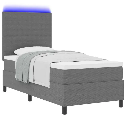 LED Box Spring Krevet Svijetlo siva i bijela. 80 x 200 cm - Svjetlosiva 80 x 200 cm Visoki uzglavlje Cijena