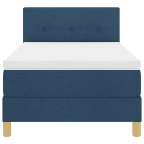 Box spring krevet s jastukom Plava 80 x 200 cm tkanina - Plava 80 x 200 cm Prošiveno gumbima Cijena